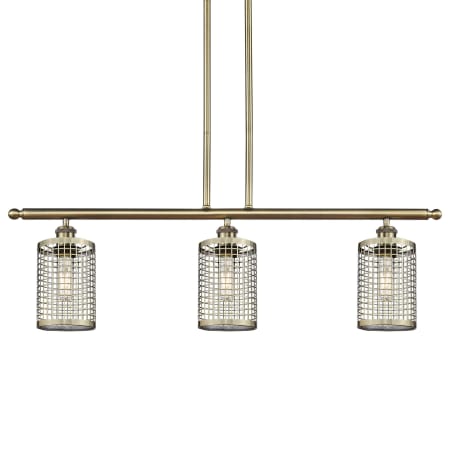 A large image of the Innovations Lighting 516-3I-10-36 Nestbrook Linear Antique Brass