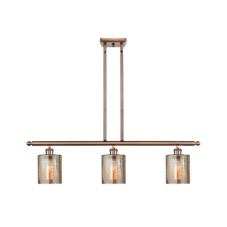 A large image of the Innovations Lighting 516-3I Cobbleskill Antique Copper / Mercury