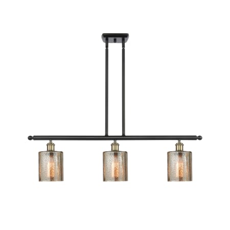 A large image of the Innovations Lighting 516-3I Cobbleskill Black Antique Brass / Mercury