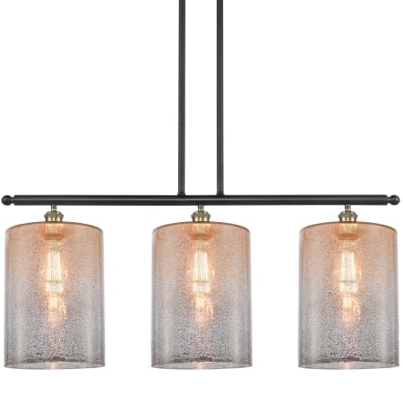 A large image of the Innovations Lighting 516-3I-10-36-L Cobbleskill Linear Black Antique Brass / Mercury