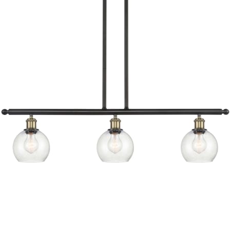 A large image of the Innovations Lighting 516-3I-10-36 Athens Linear Black Antique Brass / Seedy