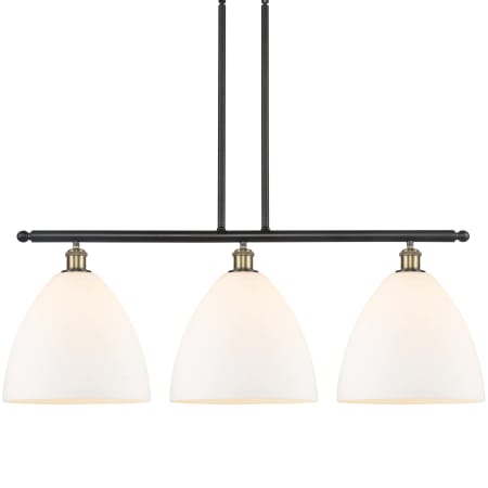 A large image of the Innovations Lighting 516-3I-15-39 Bristol Linear Black Antique Brass / Matte White