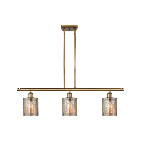 A large image of the Innovations Lighting 516-3I Cobbleskill Brushed Brass / Mercury