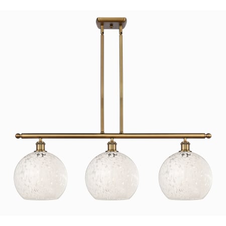 A large image of the Innovations Lighting 516-3I-13-37-White Mouchette-Indoor Pendant Brushed Brass / White Mouchette