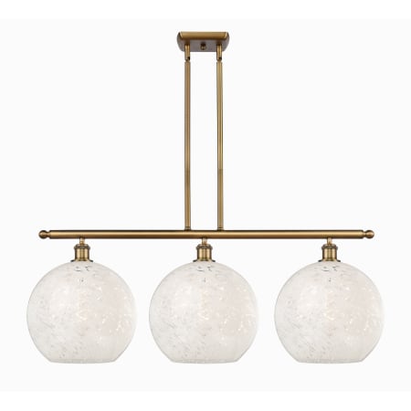 A large image of the Innovations Lighting 516-3I-14-39-White Mouchette-Indoor Pendant Brushed Brass / White Mouchette