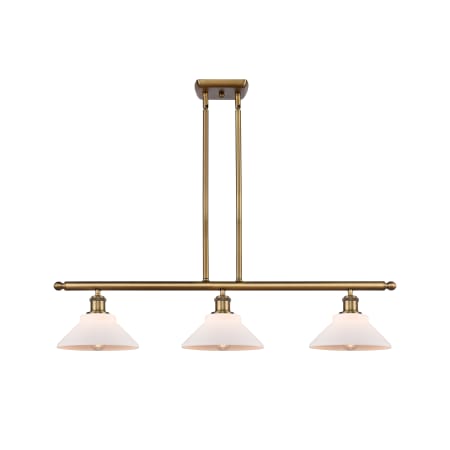 A large image of the Innovations Lighting 516-3I Orwell Brushed Brass / Matte White