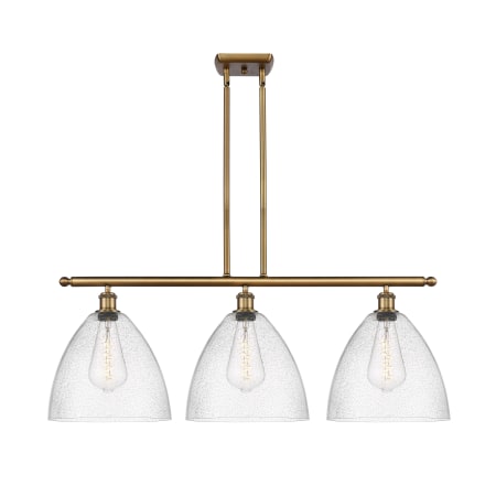 A large image of the Innovations Lighting 516-3I-14-39 Bristol Linear Brushed Brass / Seedy