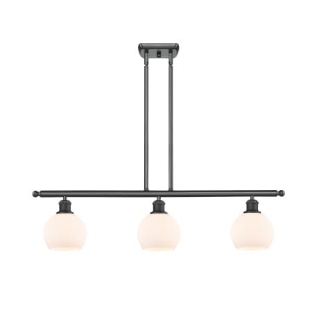 A large image of the Innovations Lighting 516-3I-9-36 Athens Linear Matte Black / Matte White