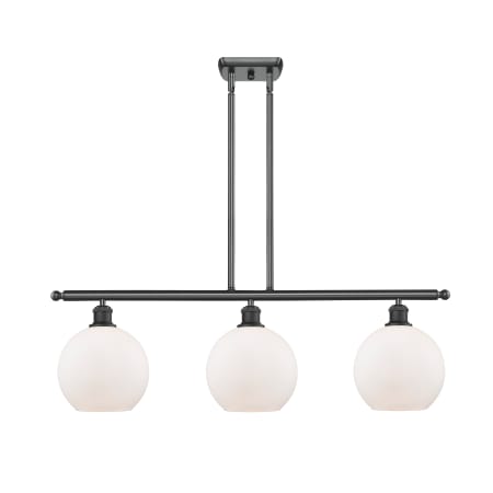 A large image of the Innovations Lighting 516-3I-11-36 Athens Linear Matte Black / Matte White
