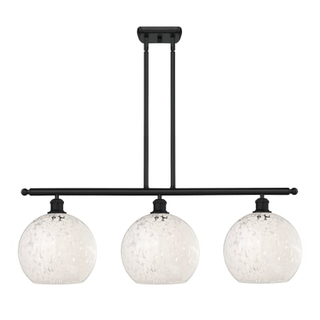 A large image of the Innovations Lighting 516-3I-13-37-White Mouchette-Indoor Pendant Matte Black / White Mouchette