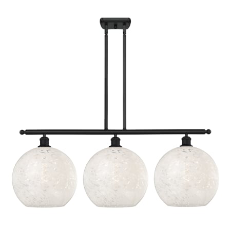 A large image of the Innovations Lighting 516-3I-14-39-White Mouchette-Indoor Pendant Matte Black / White Mouchette