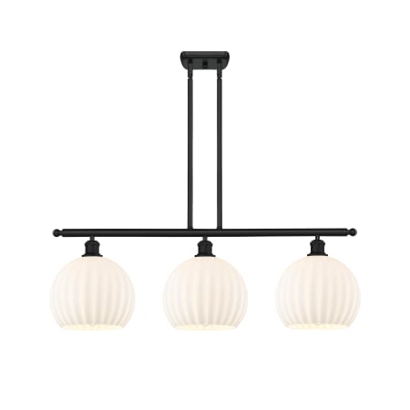 A large image of the Innovations Lighting 516-3I-13-37-White Venetian-Indoor Pendant Matte Black / White Venetian