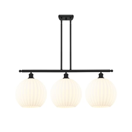 A large image of the Innovations Lighting 516-3I-14-39-White Venetian-Indoor Pendant Matte Black / White Venetian