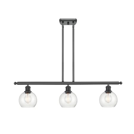 A large image of the Innovations Lighting 516-3I-9-36 Athens Linear Matte Black / Seedy