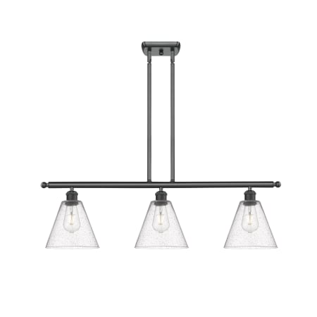 A large image of the Innovations Lighting 516-3I-11-36 Berkshire Linear Matte Black / Seedy
