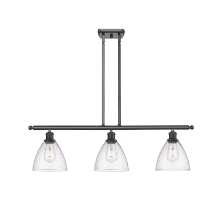 A large image of the Innovations Lighting 516-3I-11-36 Bristol Linear Matte Black / Seedy