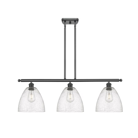 A large image of the Innovations Lighting 516-3I-13-36 Bristol Linear Matte Black / Seedy