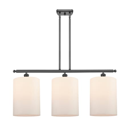 A large image of the Innovations Lighting 516-3I-10-36-L Cobbleskill Linear Oil Rubbed Bronze / Matte White