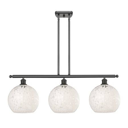 A large image of the Innovations Lighting 516-3I-13-37-White Mouchette-Indoor Pendant Oil Rubbed Bronze / White Mouchette