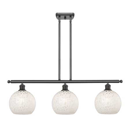 A large image of the Innovations Lighting 516-3I-11-36-White Mouchette-Indoor Pendant Oil Rubbed Bronze / White Mouchette