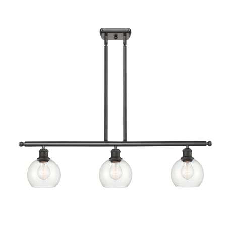 A large image of the Innovations Lighting 516-3I-9-36 Athens Linear Oil Rubbed Bronze / Clear