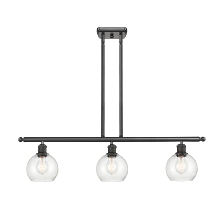 A large image of the Innovations Lighting 516-3I-9-36 Athens Linear Oil Rubbed Bronze / Seedy