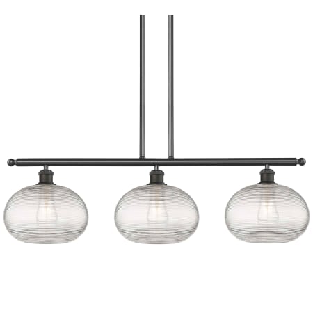 A large image of the Innovations Lighting 516-3I-10-37 Ithaca Pendant Oil Rubbed Bronze / Clear Ithaca