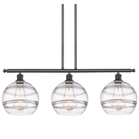 A large image of the Innovations Lighting 516-3I-13-37 Rochester Pendant Oil Rubbed Bronze / Clear