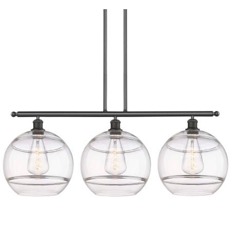 A large image of the Innovations Lighting 516-3I-14-39 Rochester Pendant Oil Rubbed Bronze / Clear