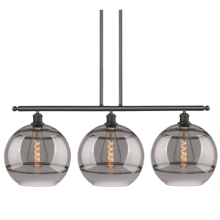 A large image of the Innovations Lighting 516-3I-14-39 Rochester Pendant Oil Rubbed Bronze / Light Smoke