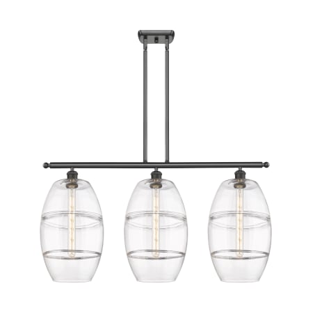 A large image of the Innovations Lighting 516-3I-19-37 Vaz Linear Oil Rubbed Bronze / Clear