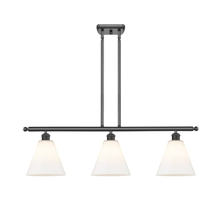 A large image of the Innovations Lighting 516-3I-11-36 Berkshire Linear Oil Rubbed Bronze / Matte White