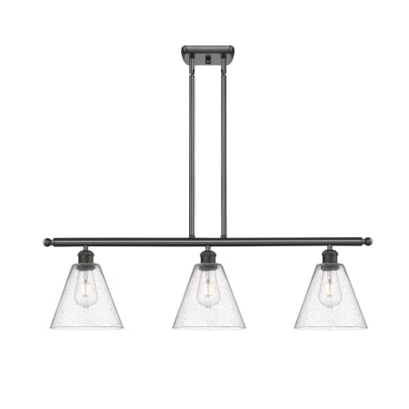 A large image of the Innovations Lighting 516-3I-11-36 Berkshire Linear Oil Rubbed Bronze / Seedy