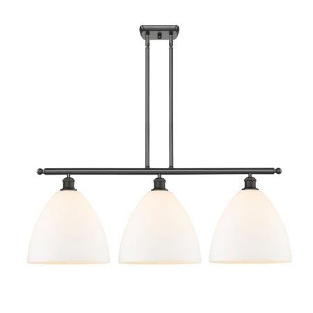 A large image of the Innovations Lighting 516-3I-14-39 Bristol Linear Oil Rubbed Bronze / Matte White