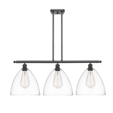 A large image of the Innovations Lighting 516-3I-14-39 Bristol Linear Oil Rubbed Bronze / Clear