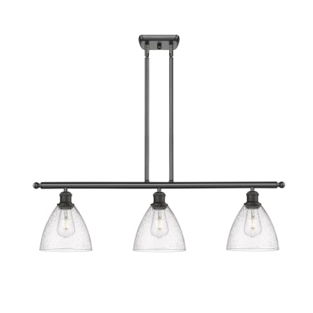 A large image of the Innovations Lighting 516-3I-11-36 Bristol Linear Oil Rubbed Bronze / Seedy