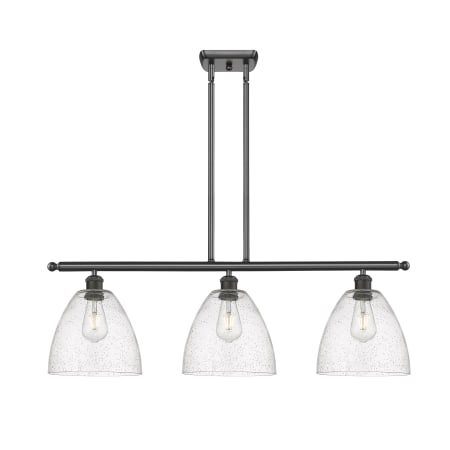 A large image of the Innovations Lighting 516-3I-13-36 Bristol Linear Oil Rubbed Bronze / Seedy