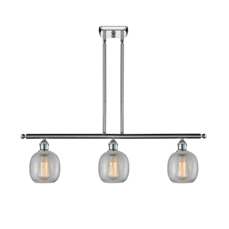 A large image of the Innovations Lighting 516-3I Belfast Polished Chrome / Clear Crackle