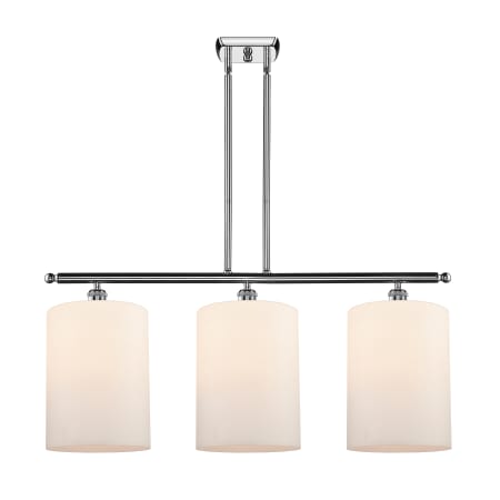 A large image of the Innovations Lighting 516-3I-10-36-L Cobbleskill Linear Polished Chrome / Matte White