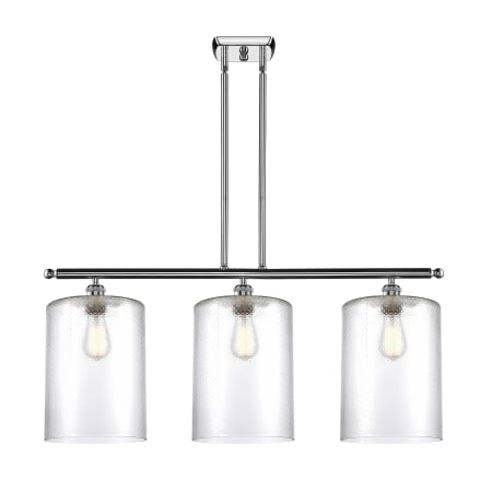 A large image of the Innovations Lighting 516-3I-10-36-L Cobbleskill Linear Polished Chrome / Clear
