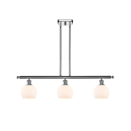 A large image of the Innovations Lighting 516-3I-9-36 Athens Linear Polished Chrome / Matte White