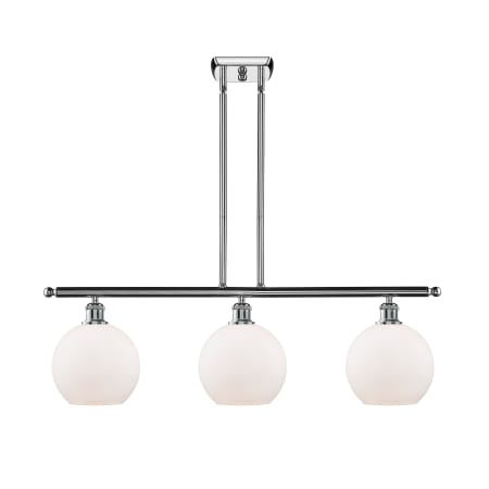 A large image of the Innovations Lighting 516-3I-11-36 Athens Linear Polished Chrome / Matte White