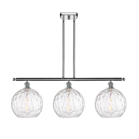 A large image of the Innovations Lighting 516-3I-13-37 Athens Linear Polished Chrome / Clear Water Glass