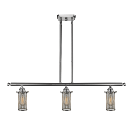 A large image of the Innovations Lighting 516-3I Bleecker Brushed Satin Nickel / Metal Shade