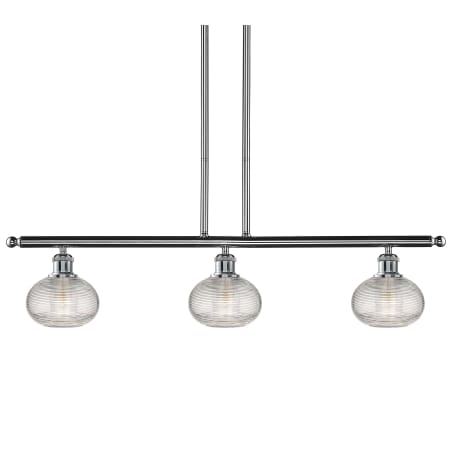 A large image of the Innovations Lighting 516-3I-8-36 Ithaca Pendant Polished Chrome / Clear Ithaca