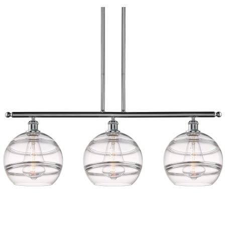 A large image of the Innovations Lighting 516-3I-13-37 Rochester Pendant Polished Chrome / Clear