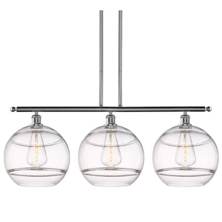 A large image of the Innovations Lighting 516-3I-14-39 Rochester Pendant Polished Chrome / Clear