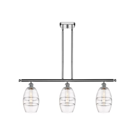 A large image of the Innovations Lighting 516-3I-9-36 Vaz Linear Polished Chrome / Clear