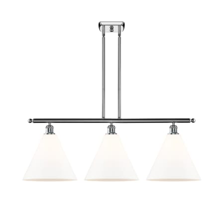 A large image of the Innovations Lighting 516-3I-14-39 Berkshire Linear Polished Chrome / Matte White