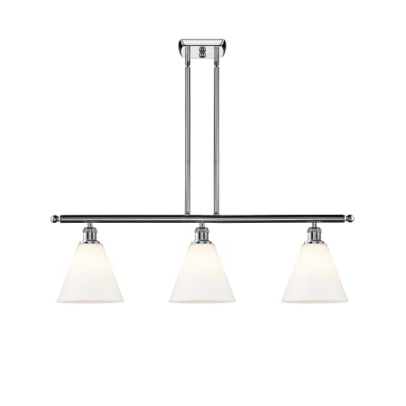 A large image of the Innovations Lighting 516-3I-11-36 Berkshire Linear Polished Chrome / Matte White